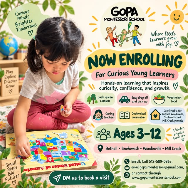 Instagram post from Gopa Montessori, September 12, 2026
